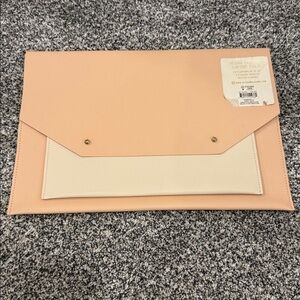 DesignWorks Ink Vegan Leather Classy Fun Stylish Laptop Folio Peach and Cream